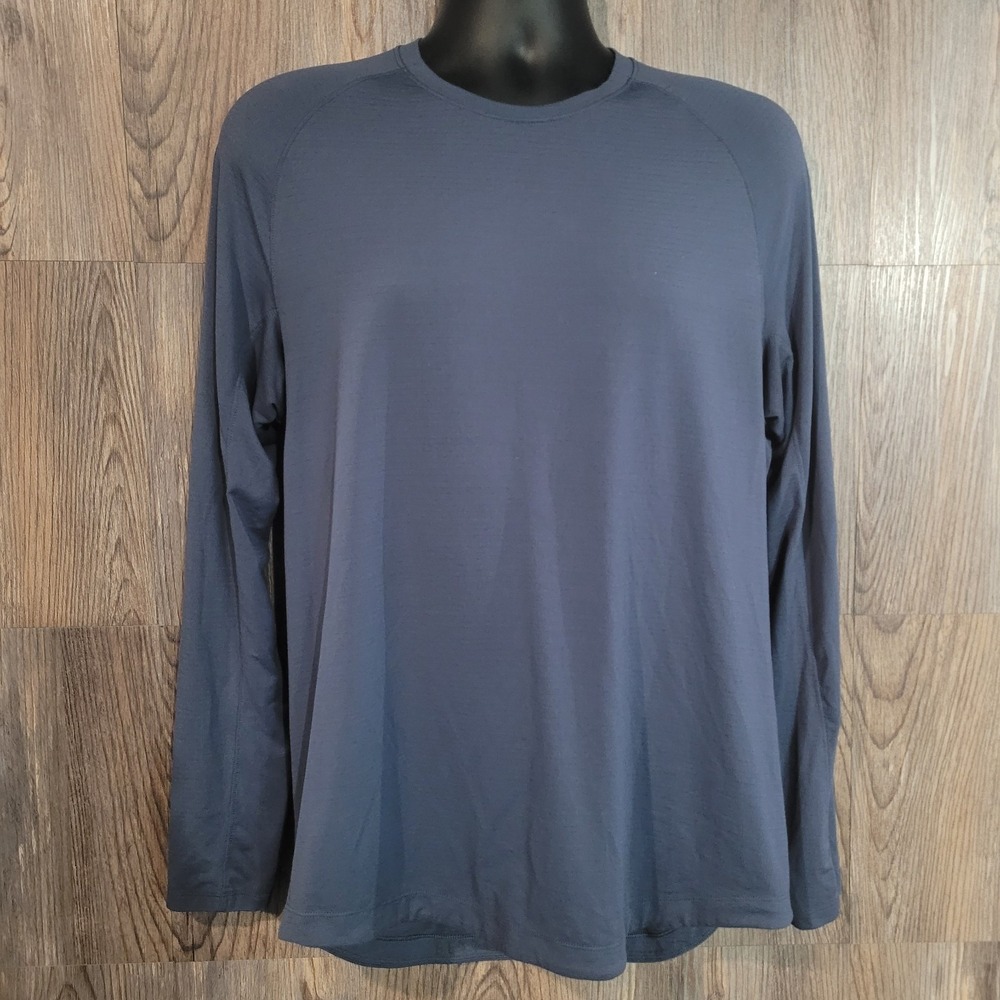 Lululemon Men's Long Sleeve Shirt Better Each Day Size XL Dark Steel Blue Active